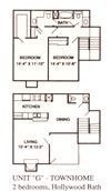 2 Bedroom/ 1-1/2 Bath Townhome